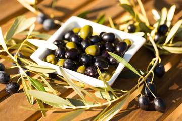 farm olives on table in olive garden
