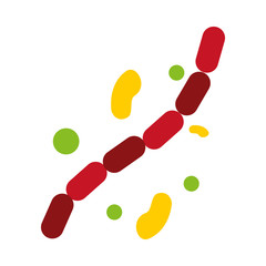 streptococcus bacterias icon, flat style