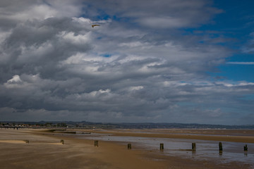 Clouds over Dymchurch beach, Kent, England