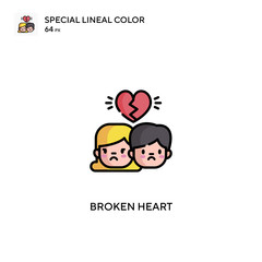 Obraz na płótnie Canvas Broken heart Simple vector icon. Broken heart icons for your business project