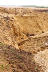 Industrial sand quarry. Sand pit. Sand special for construction. Construction industry.