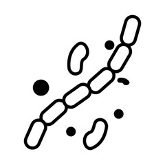 streptococcus bacterias icon, line style