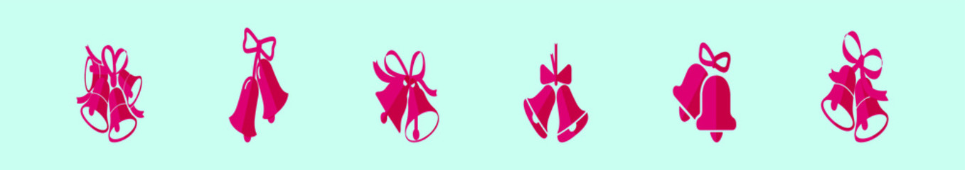 set of bell for christmas or wedding icon design template with various models. vector illustration on blue
