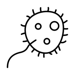 icon of bacteria shape icon, line style