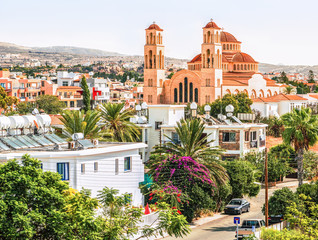 View of the city of Paphos in Cyprus. Paphos is known as the center of ancient history and culture of the island. It is very popular as a center for festivals and other annual events.