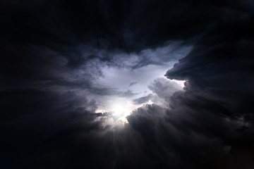 Fototapeta na wymiar Hole in the Storm Clouds