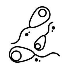leishmania bacterias icon, line style
