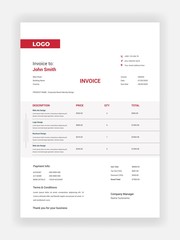Minimalist invoice design, To make a receipt for your business vector template design