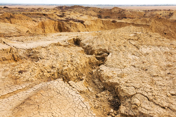 Industrial sand quarry. Sand pit. Sand special for construction. Construction industry.