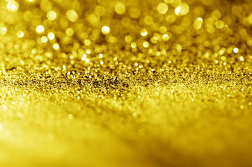 glitter light sparkle yellow golden gorgeous bokeh defocused abstract background shiny.