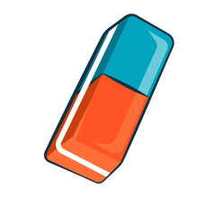Vector rubber eraser illustration isolated. education and school flat icon