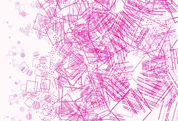 Light Pink vector layout with circles, lines, rectangles.