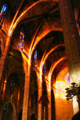 architecture of gothic style at the cathedral of palma city of mallorca in spain. © Jaime