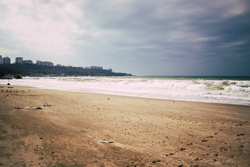 Landscape of the city sea shore