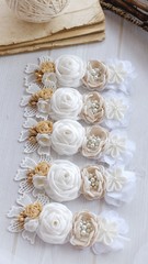 Headband flower made out of flower fabric in beautiful pastel colors. The handmade floral is great for hair accessories with its colorful flower and beautiful for hair band.