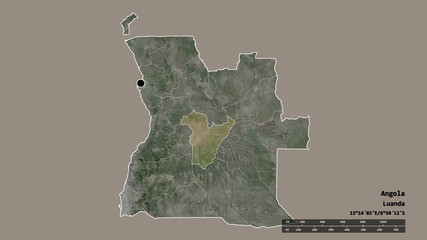Location of Bié, province of Angola,. Satellite
