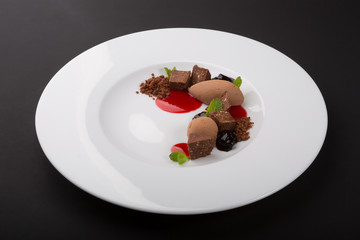 Dark chocolate candy truffle dessert