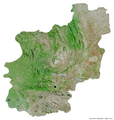Cuanza Norte, province of Angola, on white. Satellite