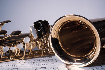 Saxophone with sheet music 