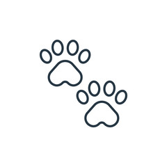 Fototapeta na wymiar paw print icon vector from animals concept. Thin line illustration of paw print editable stroke. paw print linear sign for use on web and mobile apps, logo, print media..