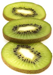 Fototapeta premium Kiwi, actinidia chinensis, Fruits against White Background