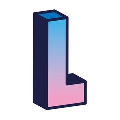 3d l letter design, lettering typography retro and comic theme Vector illustration