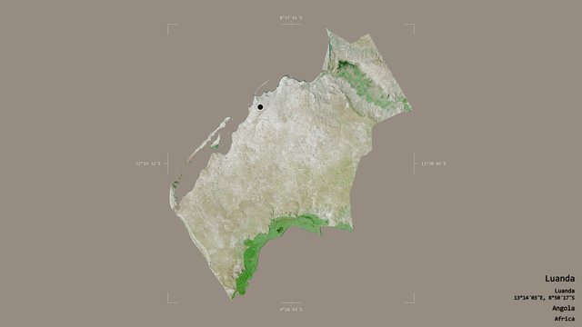 Luanda - Angola. Bounding box. Satellite