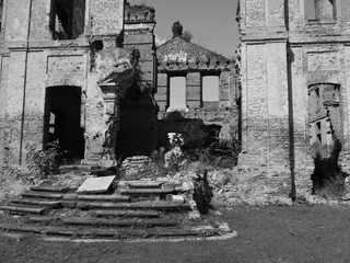 Obraz premium Ruins of the Palace. Artictic look in black and white.