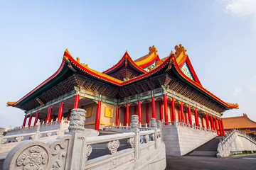 Fototapeta premium National theater & concert hall in Taipei, Taiwan. Magnificent Chinese-style palace building