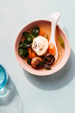 Poached Egg Vegetable Soup