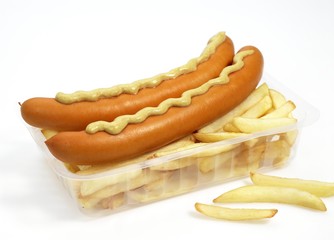 Strasburg Sausage with French Fries, Mustard