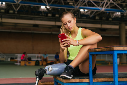 Woman with an artificial leg