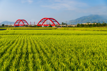 view of the kecheng bridge near Yuli railway station in Hualien, Taiwan