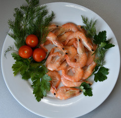 Prawns (Latin. Caridea) as food - delicacy