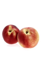 Fototapeta na wymiar Peachs, persica vulgaris against White Background