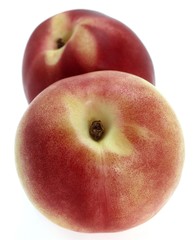 Peachs, persica vulgaris against White Background