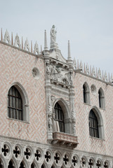 
Venetian palace facade with windows and typical decorations