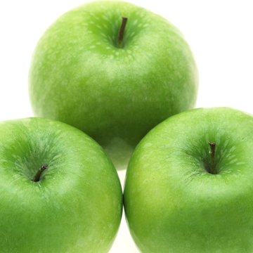 Granny Smith Apples, malus domestica, Fruits against White Background