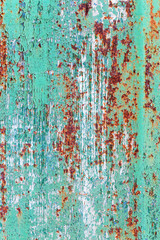 Creative bright metallic background. Flat background texture of dirty rusty metal. Bright rusty spots as the main background for a vintage scratched design