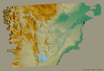 Chubut, province of Argentina, on solid. Relief