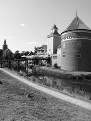 The castle. Artistic look in black and white.