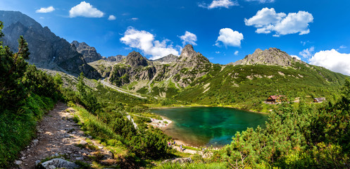 Fototapeta na wymiar Beautiful summer panorama of mountains range