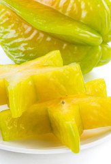 carambola fruit isolated on the white background