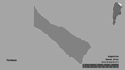 Formosa, province of Argentina, zoomed. Bilevel