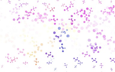 Light Multicolor vector doodle template with flowers, roses.