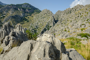 paisaje carstico de es Torrent des Boverons y  Entreforc, , Escorca, Paraje natural de la Serra de Tramuntana, Mallorca, balearic islands, Spain