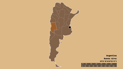 Location of Mendoza, province of Argentina,. Pattern