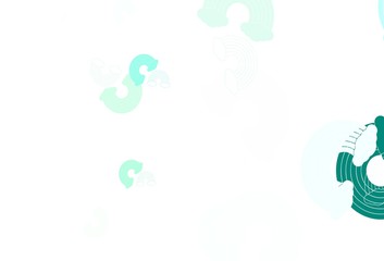 Light Blue, Green vector texture with rainbows, clouds.