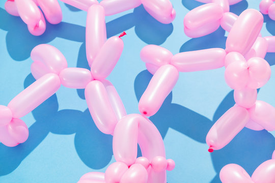 Pink ballons shapes and animals