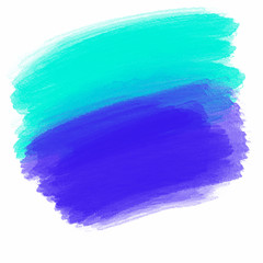 Paint spot Bright blue and mint on whit background